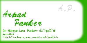 arpad panker business card